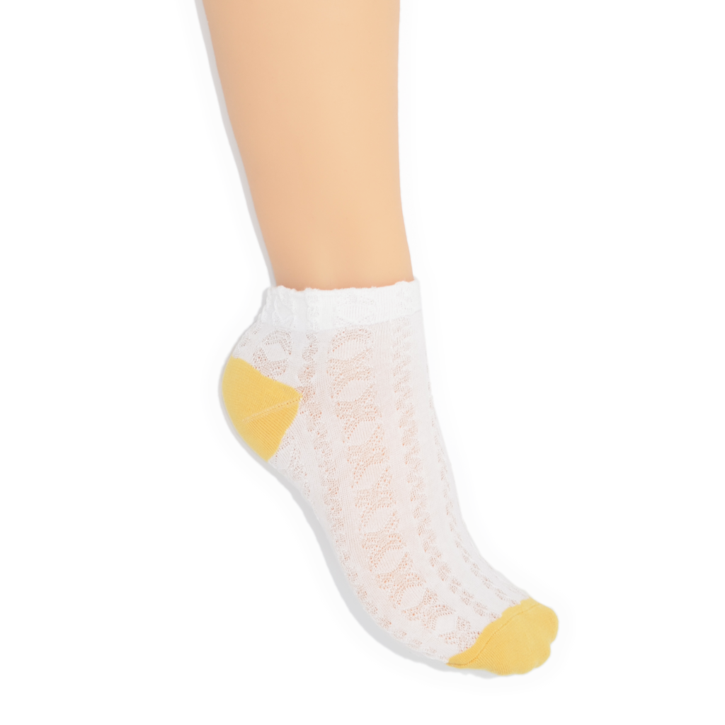 Two Tone Ankle Sock - Yellow