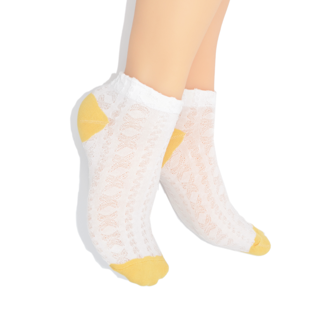 Two Tone Ankle Sock - Yellow