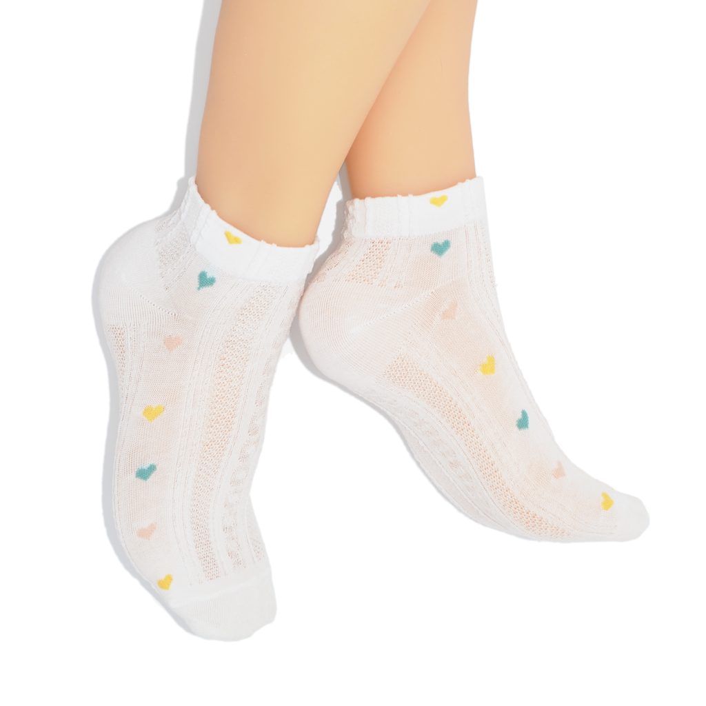 Heart Border Ankle Sock