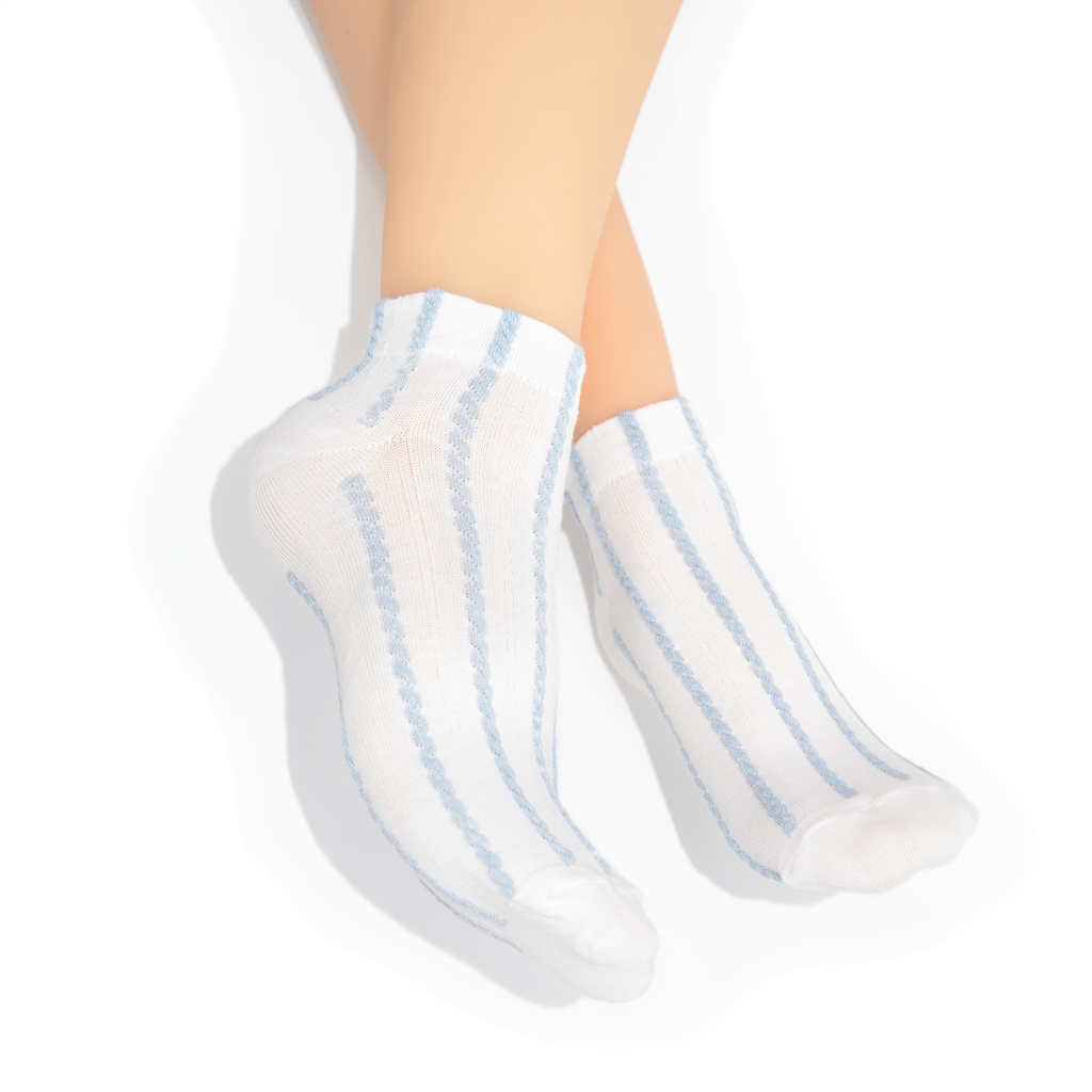 Blue Stripe Ankle Sock