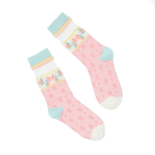 Pastel Meadow Crew Socks