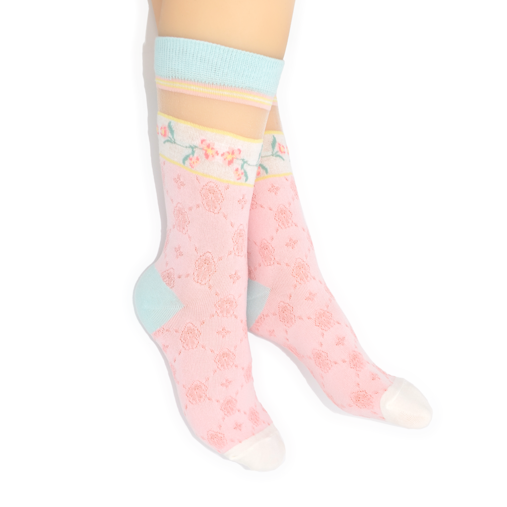 Pastel Meadow Crew Socks