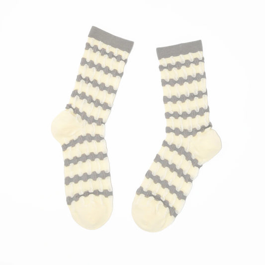 Stella Origami Stripe Crew Sock - Grey
