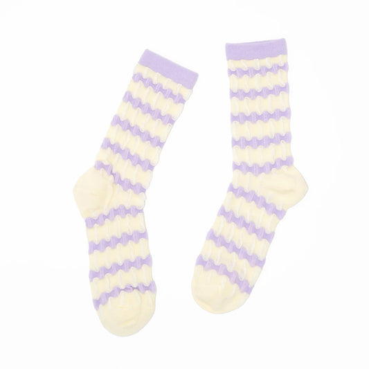 Stella Origami Stripe Crew Sock - Lilac