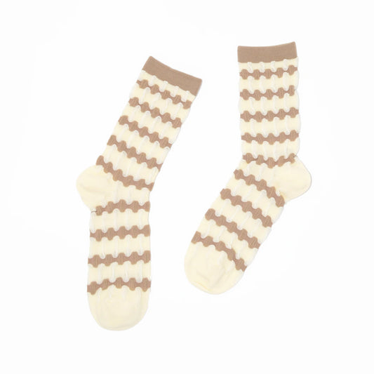 Stella Origami Stripe Crew Sock - Mocha