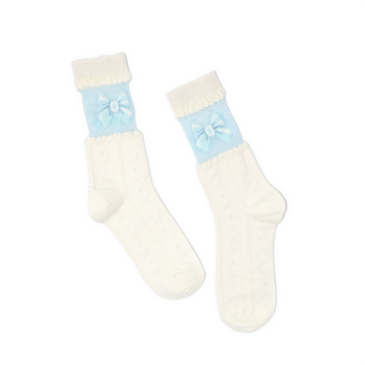 Sheer Bow Knit Crew Sock