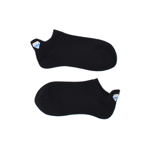 No Show Embroidered Tab Sock Black