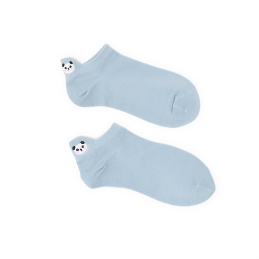 No Show Embroidered Tab Sock Sky Blue