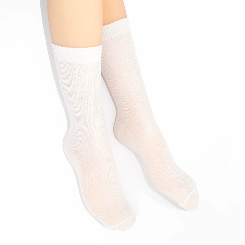 White socks on a white background