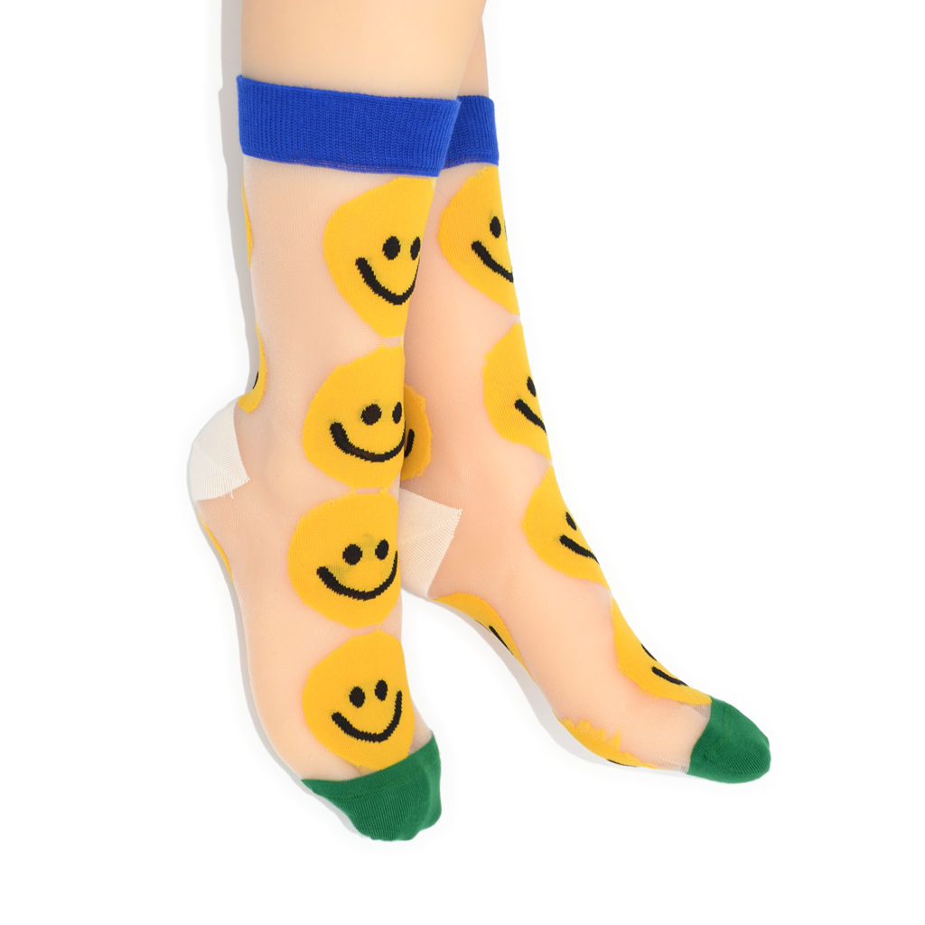 Smiley Sheer Crew Sock