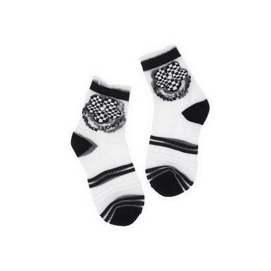 Checkered Daisy Sock