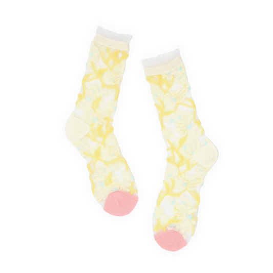 Sunshine Daisy Sheer Crew Sock