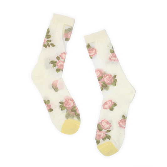 Rose Garden Sheer Quarter Crew Sock