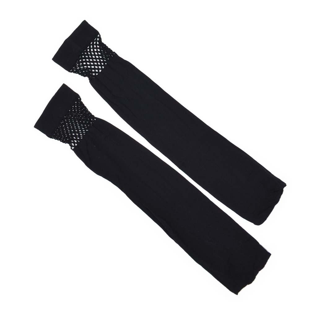 Knee High Fishnet Top Sock - Black