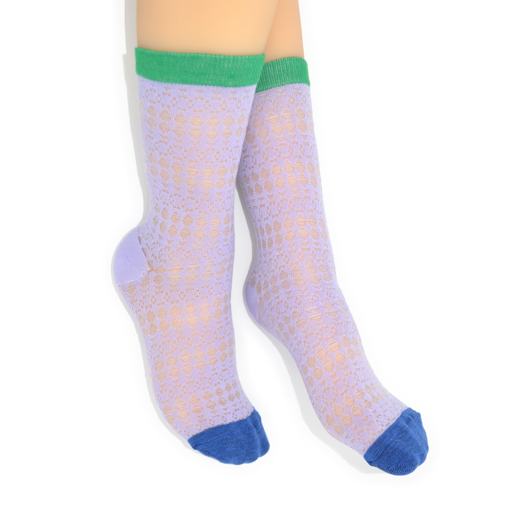 Colour Pop Textured Quarter Crew Socks - Lilac