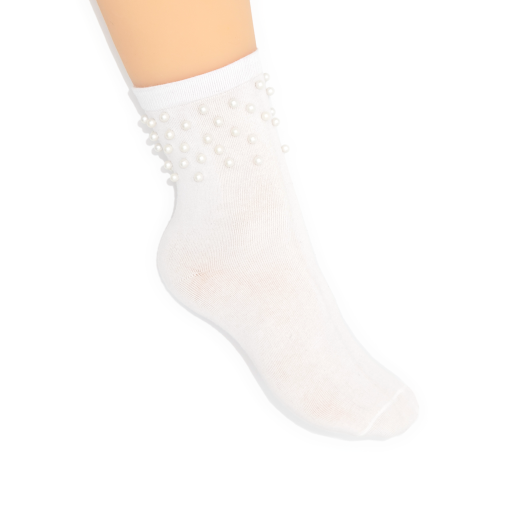 Pearl Quarter Crew Socks - Black