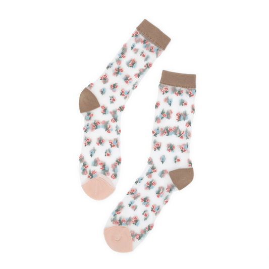 Rosette Sheer Crew Socks
