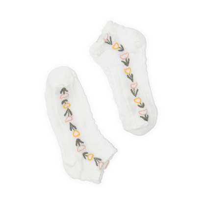 Floral Border Ankle Sock