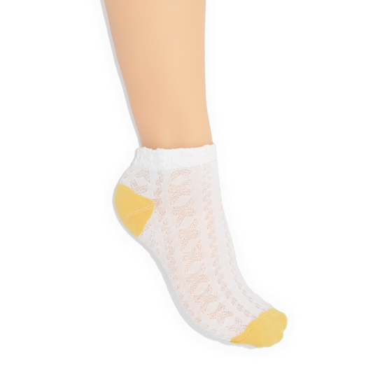 Two Tone Ankle Sock - Yellow