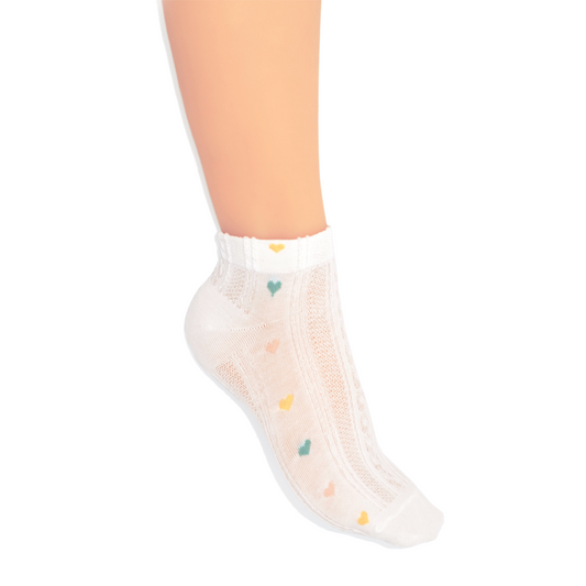 Heart Border Ankle Sock