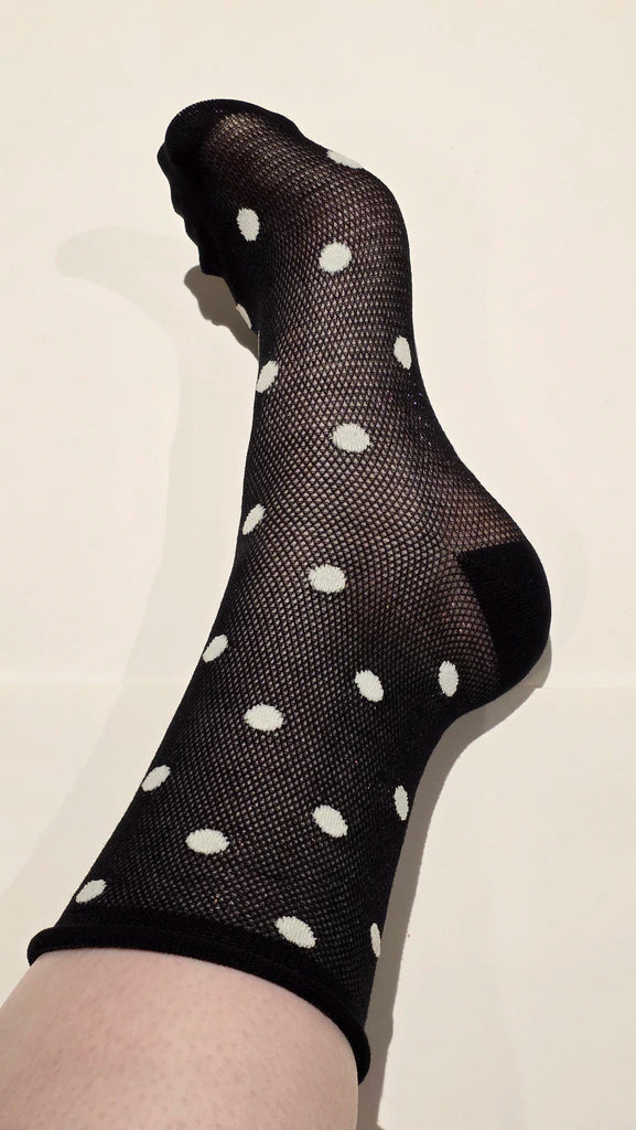 Andrea Semi Sheer Dots - Black