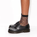 Emily Sheer Dot Quarter Crew - Black & White