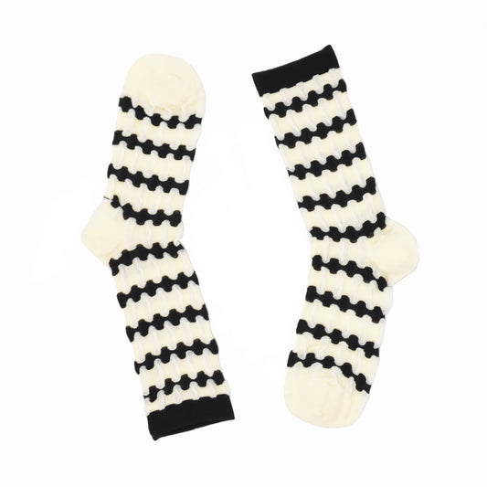 Stella Origami Stripe Crew Sock - Black