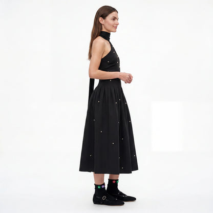 Penny 3D Daisy Embellished Ankle Sock - Black
