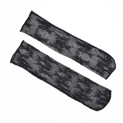 Erin Floral Lace Crew Sock - Black