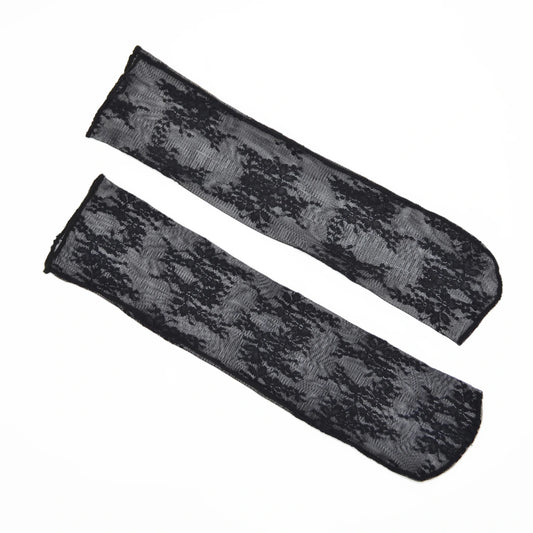 Erin Floral Lace Crew Sock - Black