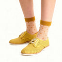 Emily Sheer Dot Quarter Crew - Caramel