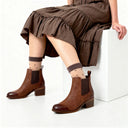 Emily Sheer Dot Quarter Crew - Chocolate Brown