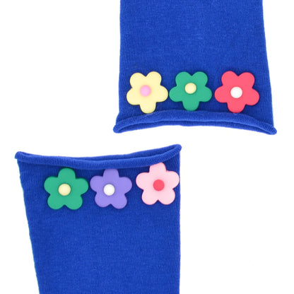 Penny 3D Daisy Embellished Ankle Sock - Blue