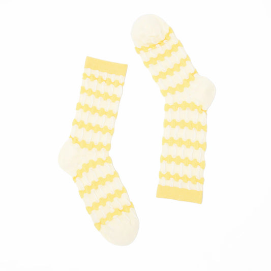 Stella Origami Stripe Crew Sock - Yellow