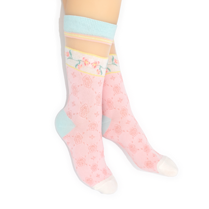 Pastel Meadow Crew Socks