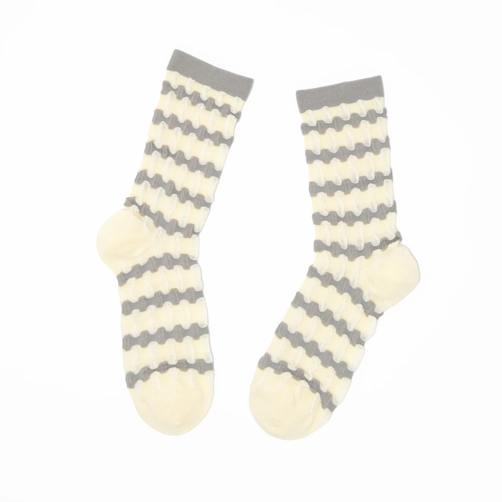Stella Origami Stripe Crew Sock - Grey