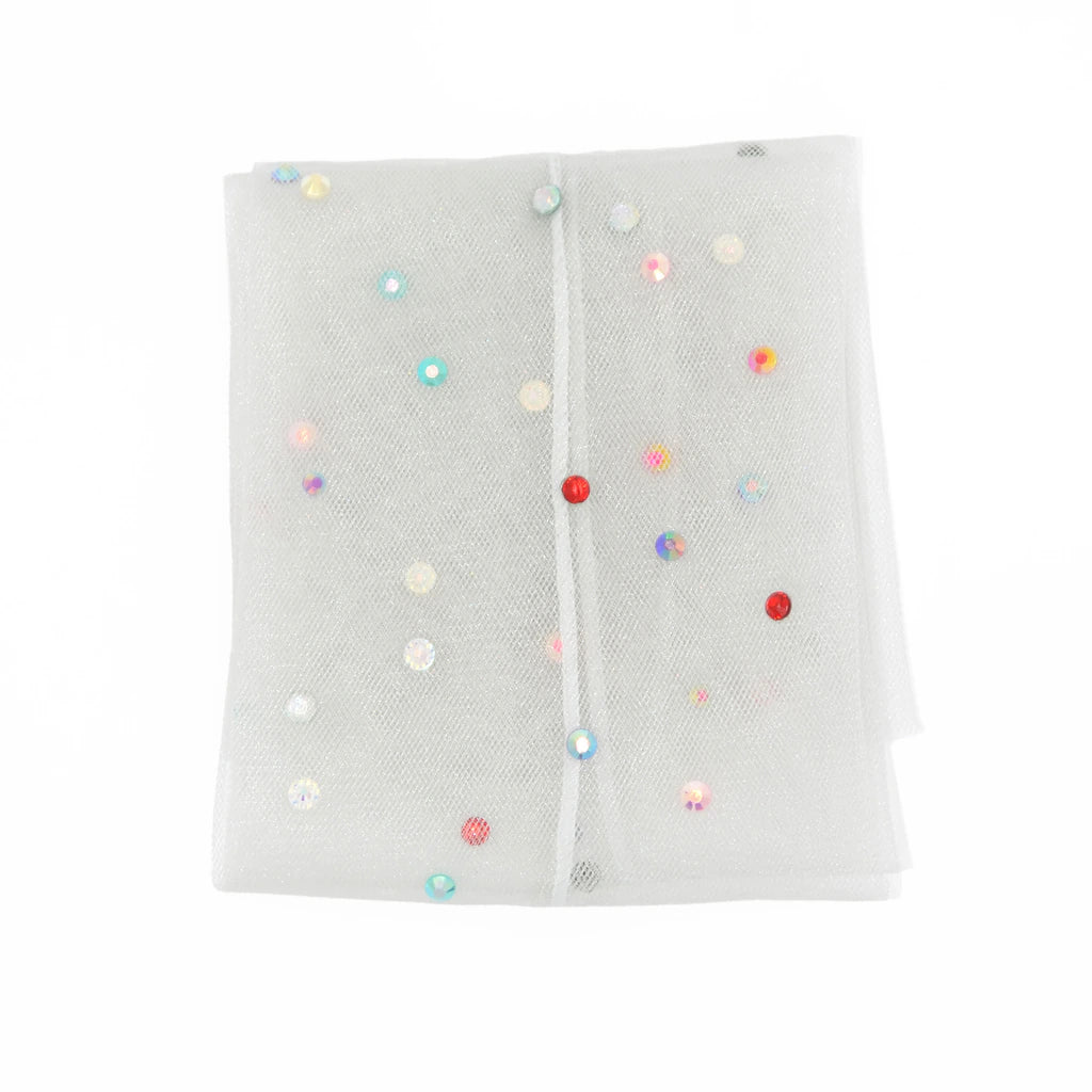 Yasmin Diamanté Tulle Mesh Sock - Grey