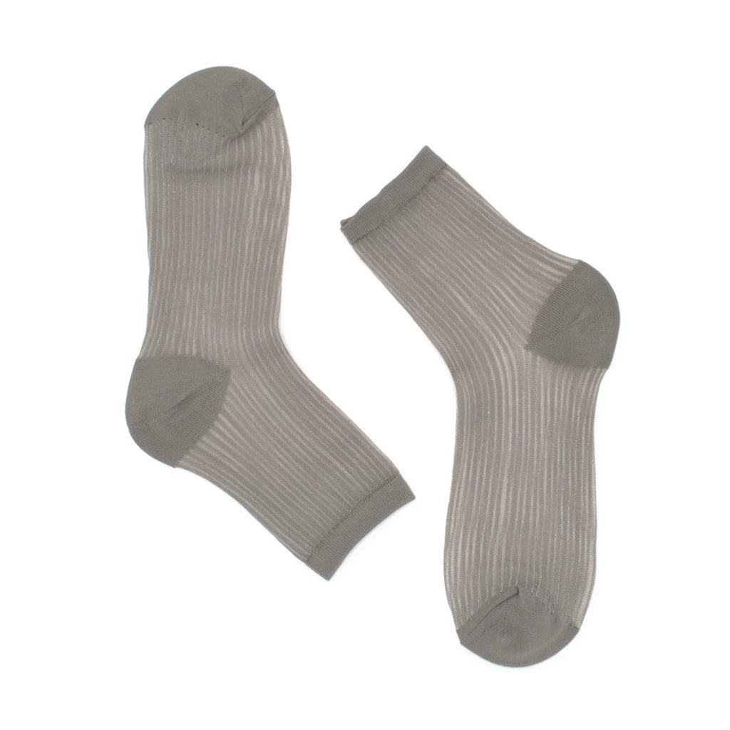 Pair of gray socks on a white background