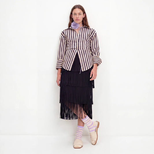 Stella Origami Stripe Crew Sock - Lilac