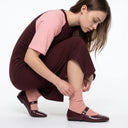 Mabel Soft Ribbed Wool Quarter Crew - Pink