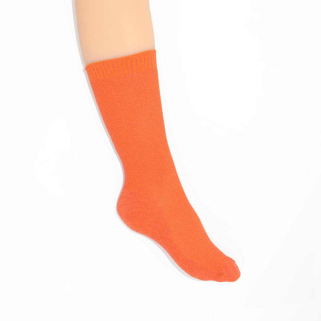 Orange sock on a white background