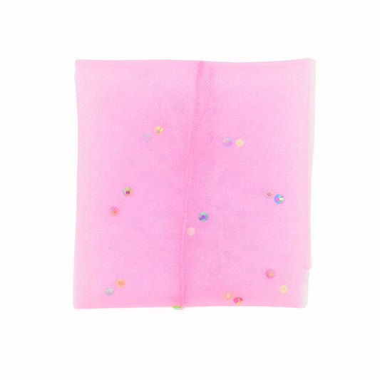 Yasmin Diamanté Tulle Mesh Sock - Pink