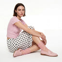 Yasmin Diamanté Tulle Mesh Sock - Pink