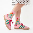 Flora Sheer Glass Quarter Crew Sock - Pink