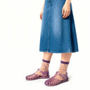 Emily Sheer Dot Crew - Purple