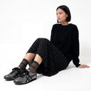 Tiffany Sparkle Lurex Quarter Crew - Black Diamond