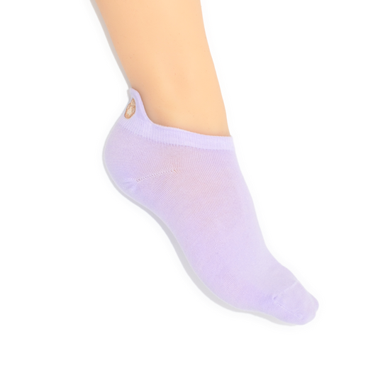 No Show Embroidered Tab Sock Lilac