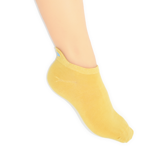 No Show Embroidered Tab Sock Mustard