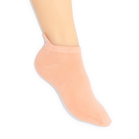 No Show Embroidered Tab Sock Peach