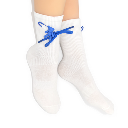 Teddy Bow Charm Quarter Crew Socks - White